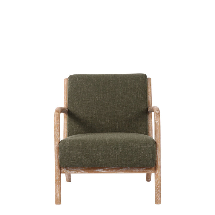 Luca Occasional Chair Fabric Myrtle With Washed Oak Leg - Destination Interiors