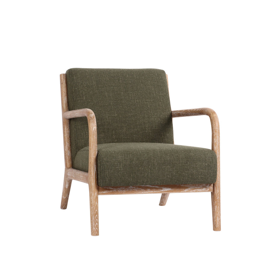 Luca Occasional Chair Fabric Myrtle With Washed Oak Leg - Destination Interiors