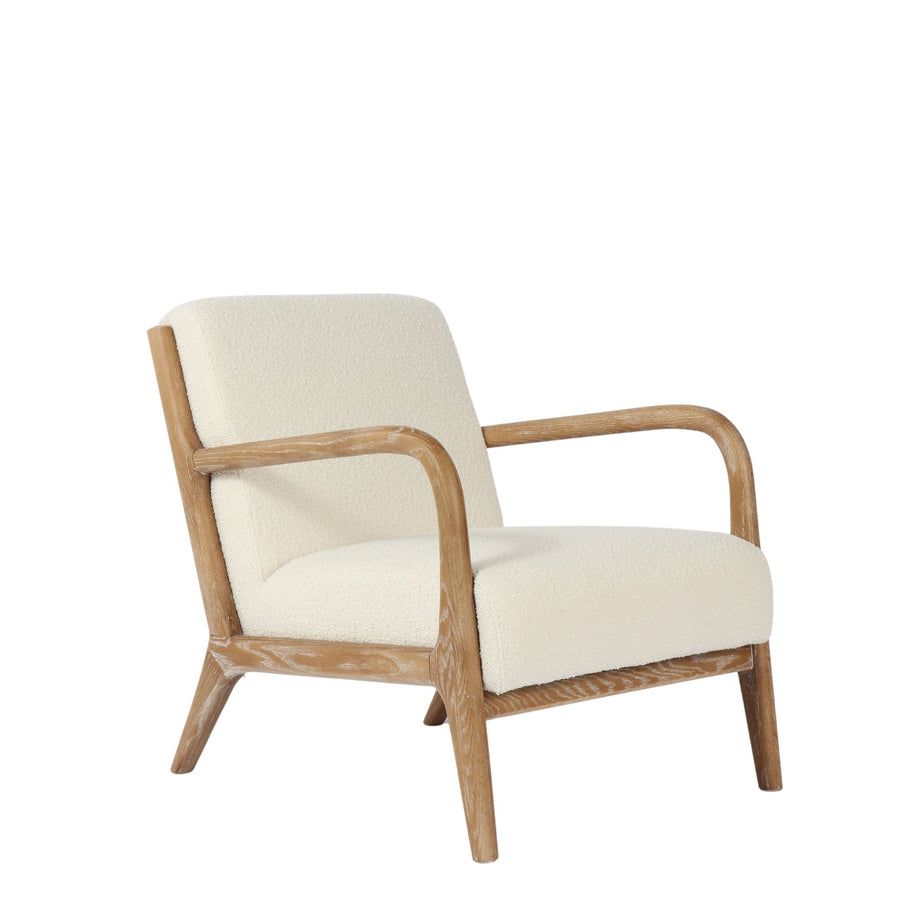 Luca Occasional Chair Fabric White Washed Oak Frame - Destination Interiors