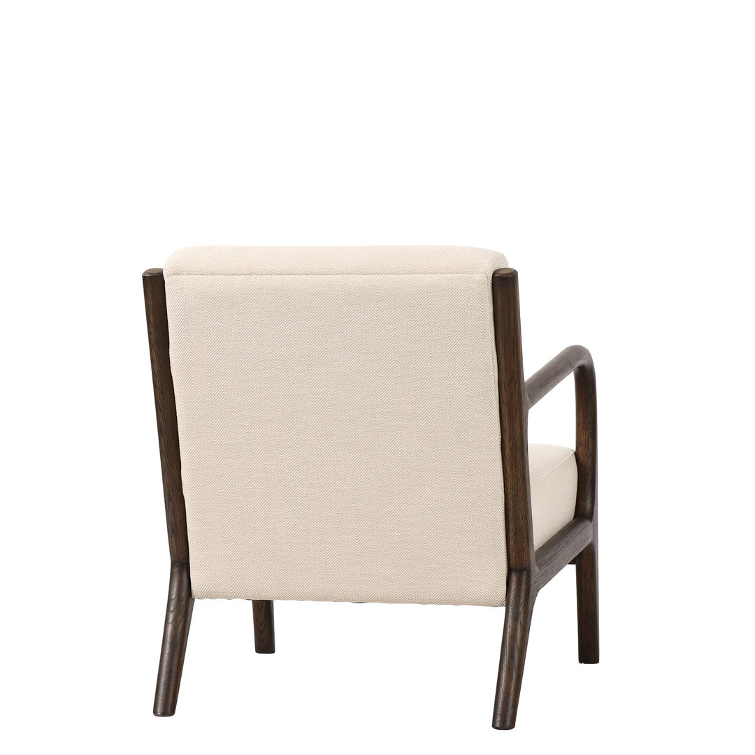 LUCA OCCASIONAL CHAIR HERRINGBONE CREAM WITH DARK OAK FRAME - Destination Interiors