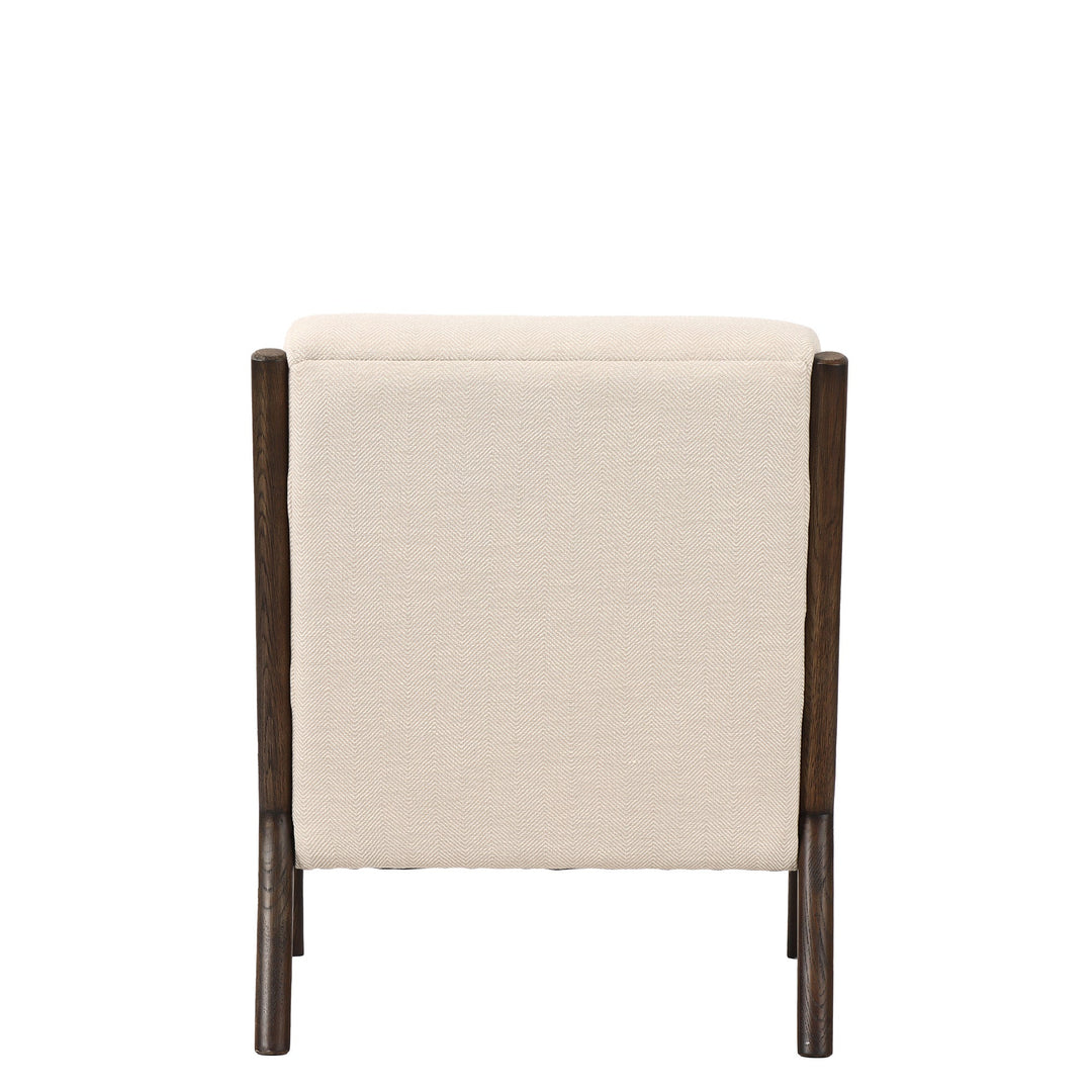 LUCA OCCASIONAL CHAIR HERRINGBONE CREAM WITH DARK OAK FRAME - Destination Interiors