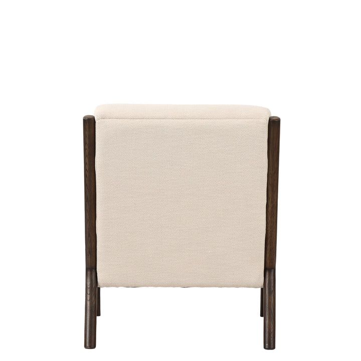 LUCA OCCASIONAL CHAIR HERRINGBONE CREAM WITH DARK OAK FRAME - Destination Interiors