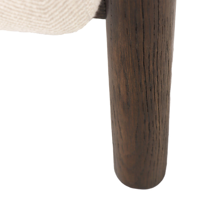 LUCA OCCASIONAL CHAIR HERRINGBONE CREAM WITH DARK OAK FRAME - Destination Interiors