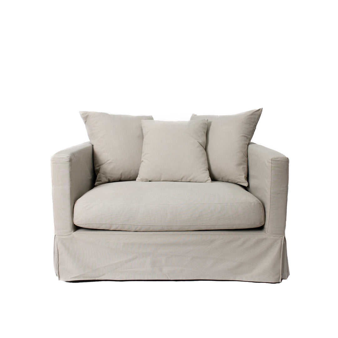 LUXE SOFA 1 SEATER SLIP COVER TOFFEE - Destination Interiors