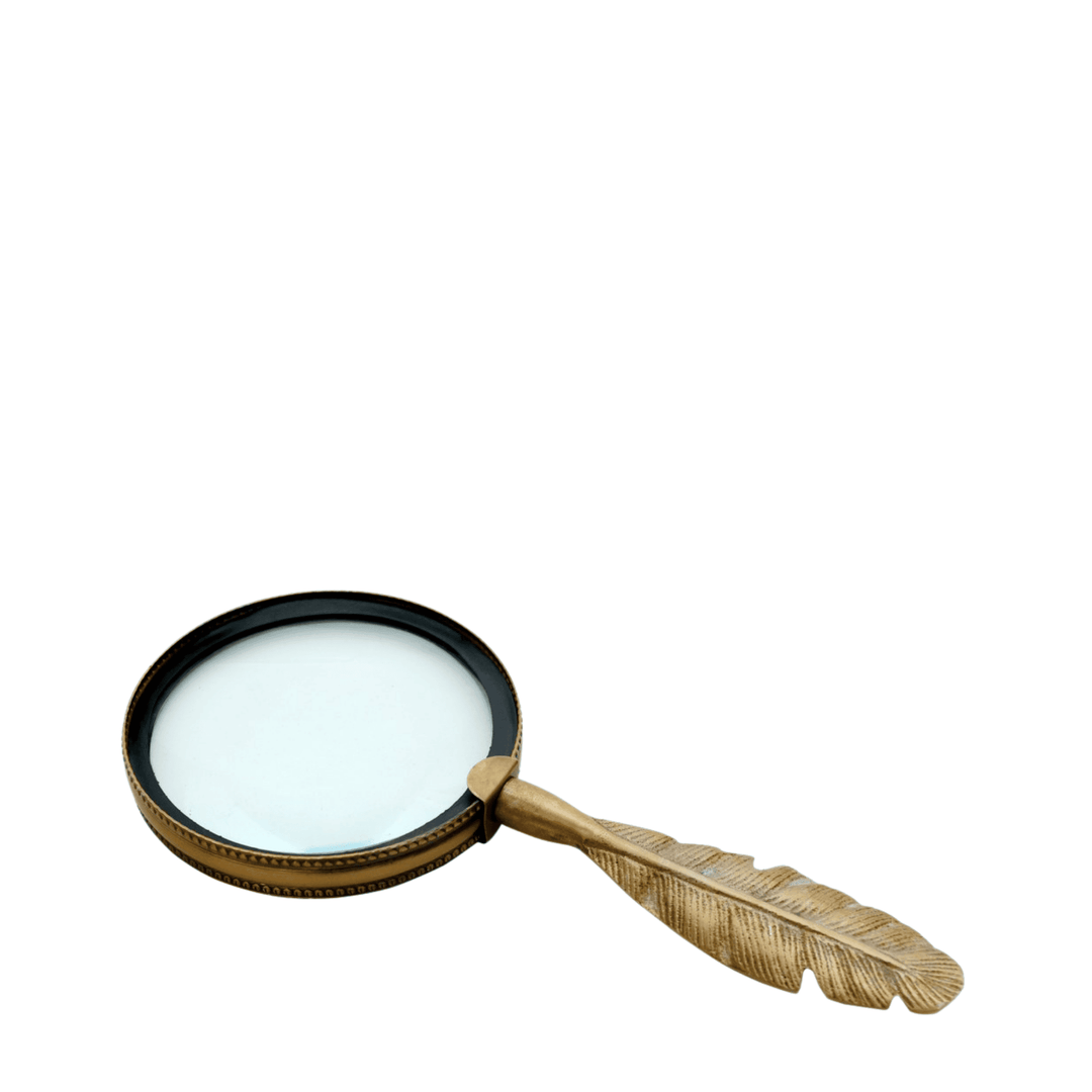 Magnifier Feather With Brass Handle - Destination Interiors