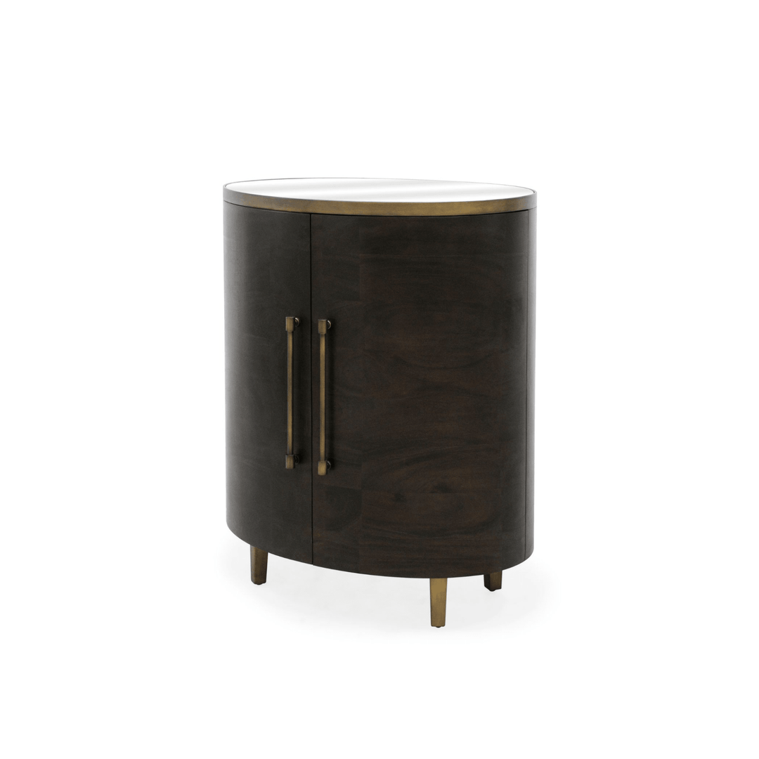 Malibu Drinks Cabinet With Mirror Finish On Top - Destination Interiors