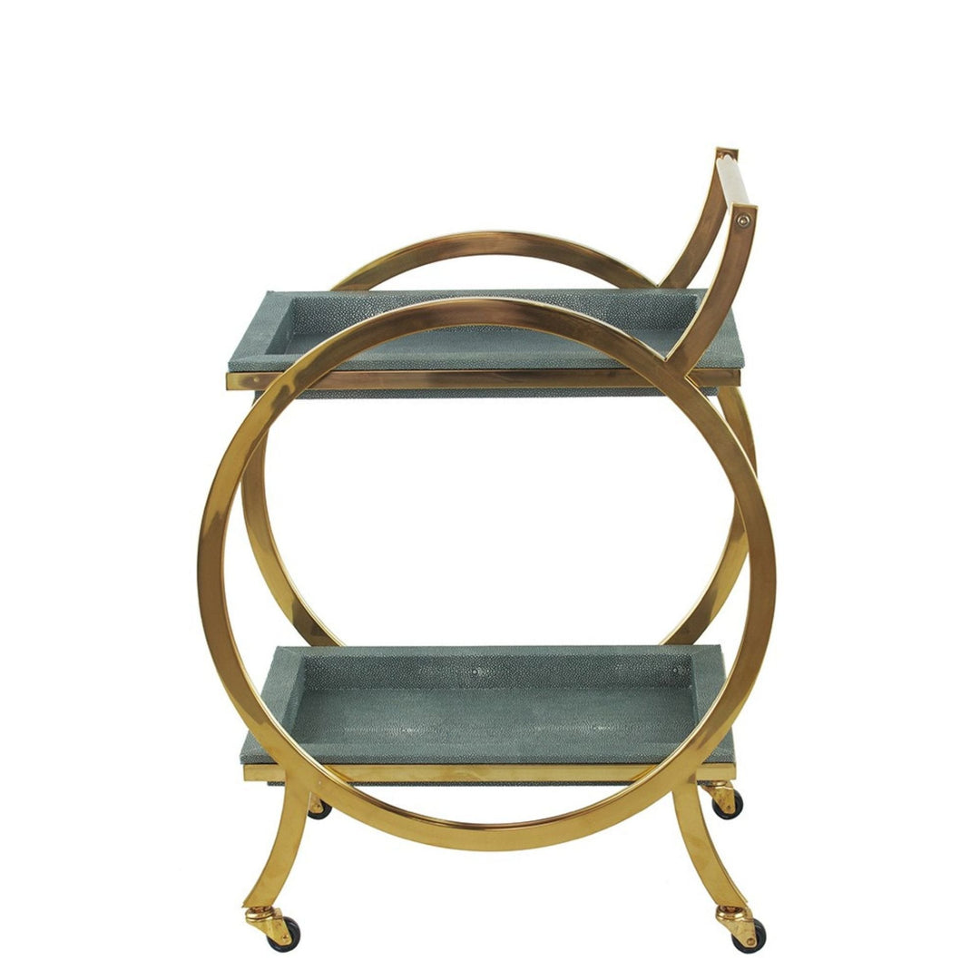 Margo Bar Trolley Gold & Grey - Destination Interiors