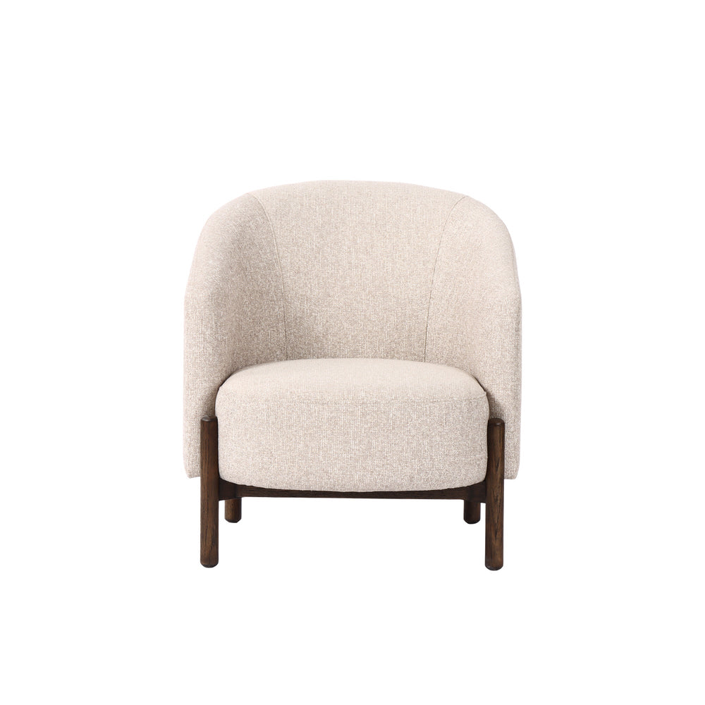 Memphis Tub Chair Fabric Natural With Dark Oak Leg - Destination Interiors