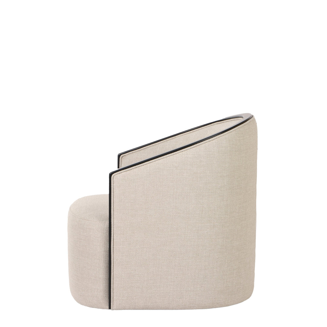 Modena Occasional Swivel Chair - Putty with Black Maple Frame - Destination Interiors