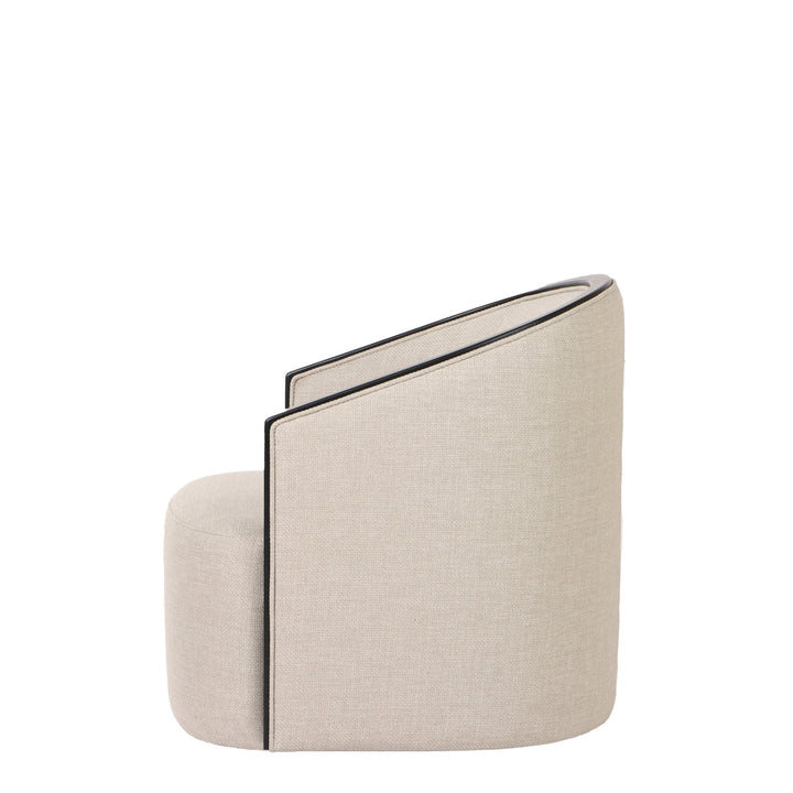 Modena Occasional Swivel Chair - Putty with Black Maple Frame - Destination Interiors