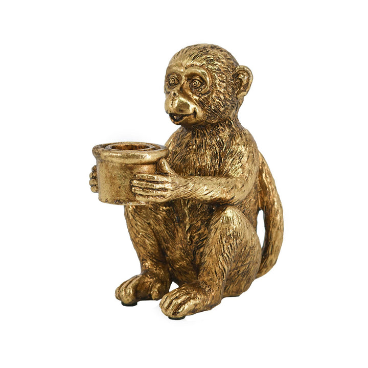 Monkey Taper Candle Holder Tail Up - Destination Interiors