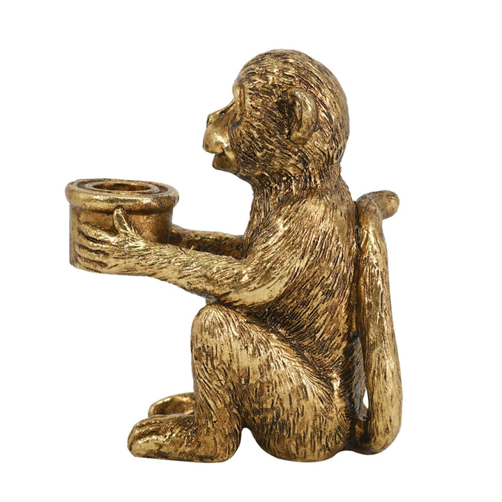Monkey Taper Candle Holder Tail Up - Destination Interiors