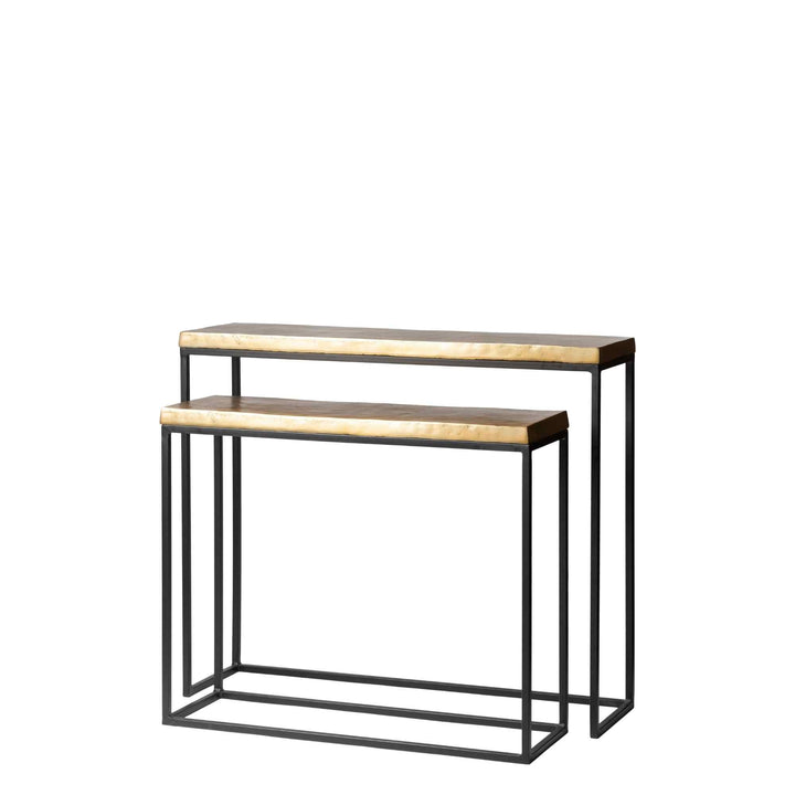 NAPLES ALUMINIUM & IRON CONSOLE TABLE SET/2 - Destination Interiors