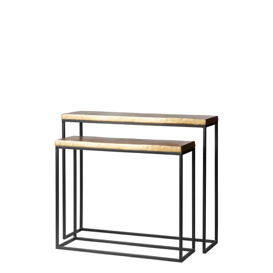 NAPLES ALUMINIUM & IRON CONSOLE TABLE SET/2 - Destination Interiors
