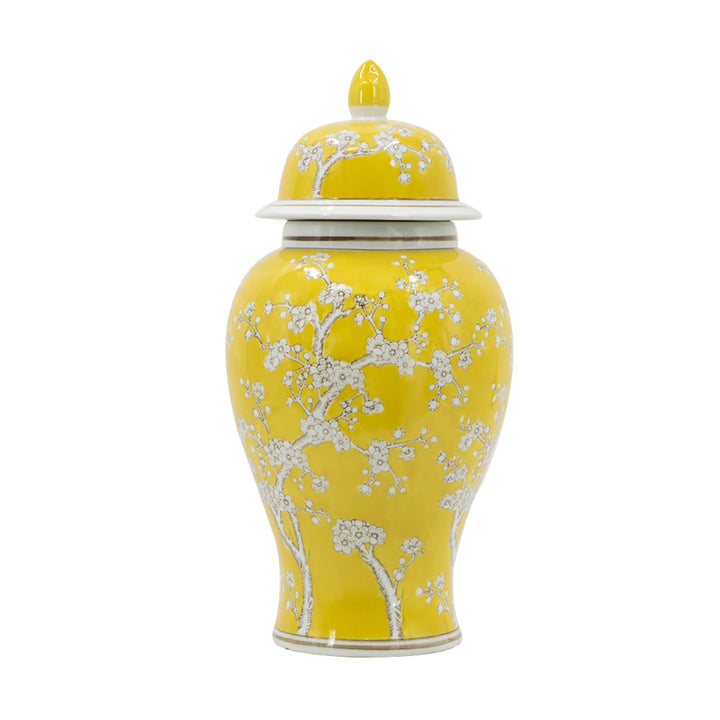 PLUM BLOSSOM GINGER JAR MING YELLOW LGE - PRE ORDER FOR LATE JULY DELIVERY - Destination Interiors