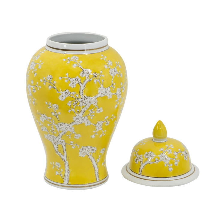 PLUM BLOSSOM GINGER JAR MING YELLOW LGE - PRE ORDER FOR LATE JULY DELIVERY - Destination Interiors