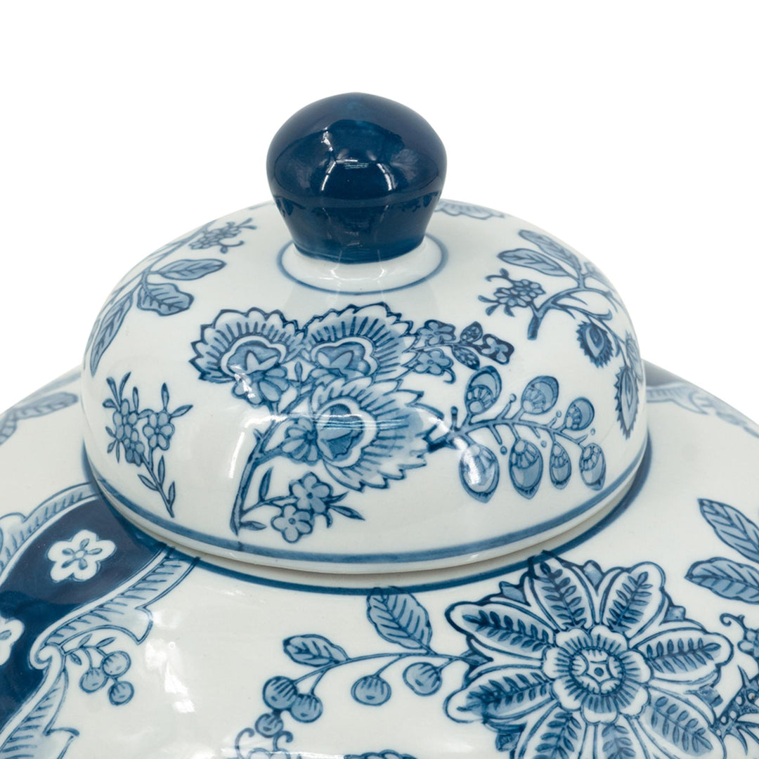 Porcelain Blue & White Lidded Jar - Destination Interiors