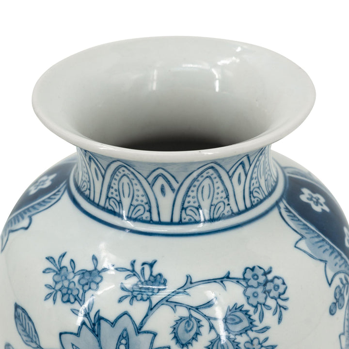 Porcelain Blue & White Tall Vase - Destination Interiors