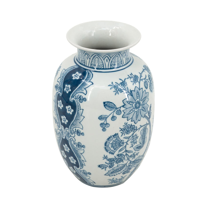 Porcelain Blue & White Tall Vase - Destination Interiors