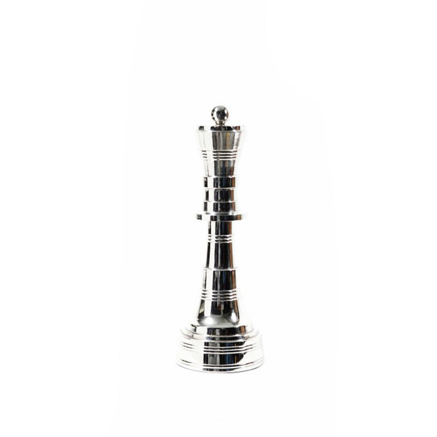 QUEEN CHESS ORNAMENT POLISHED NICKEL - Destination Interiors