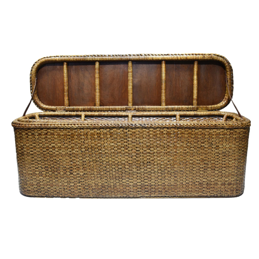 Rattan Bed End Brown - Destination Interiors