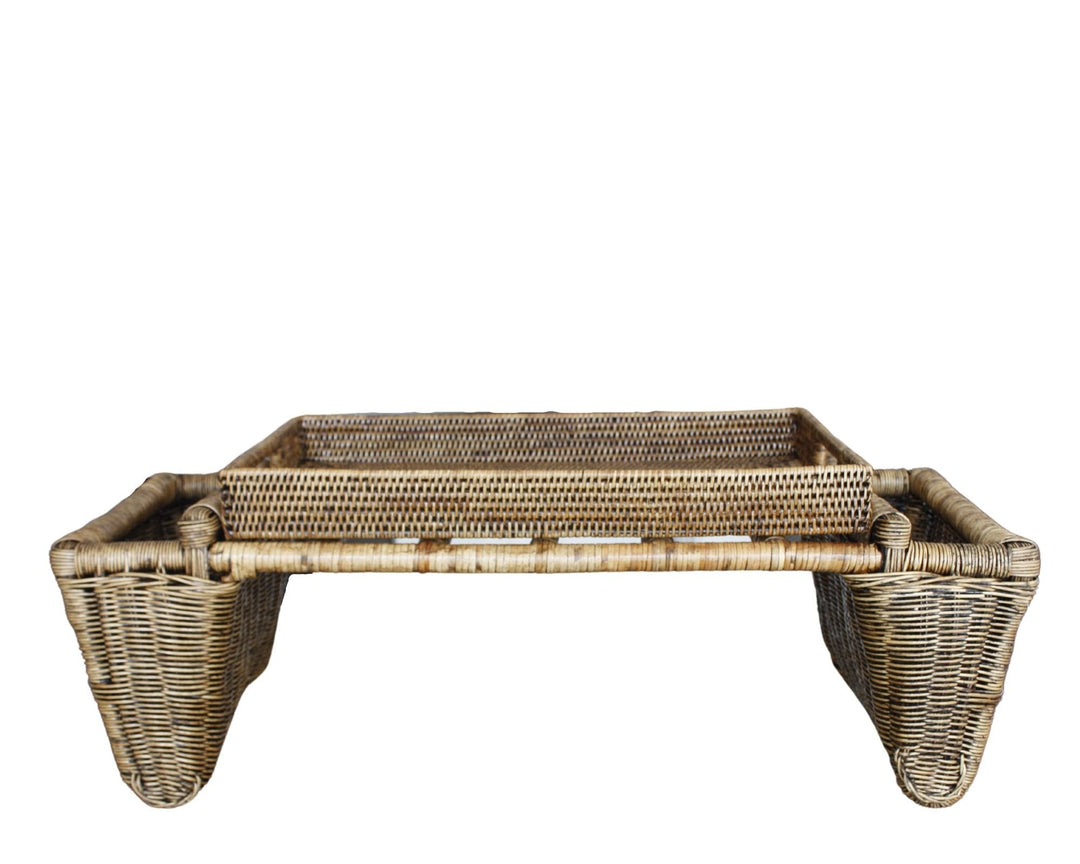 Rattan Breakfast Tray Table Large - Destination Interiors