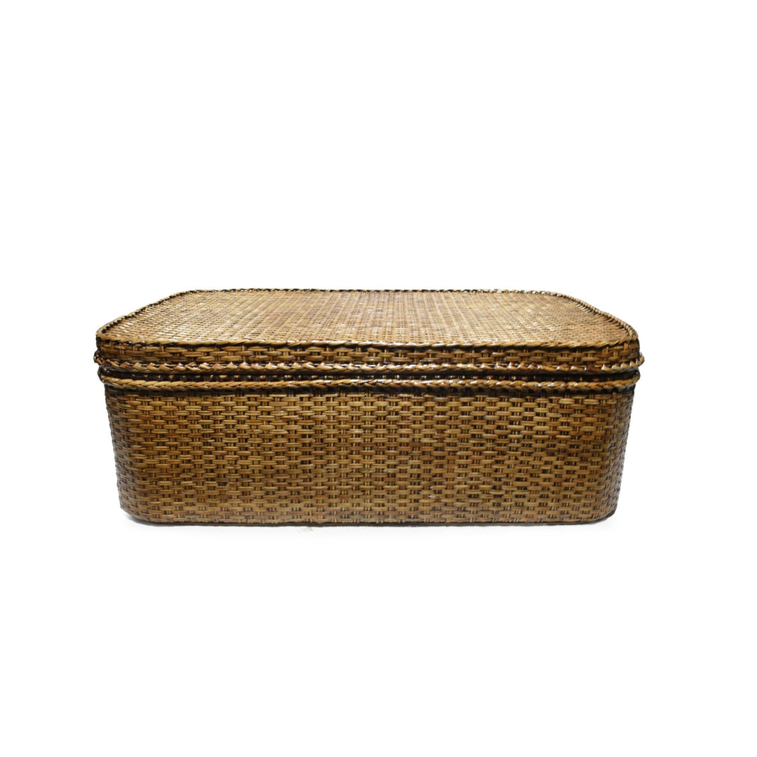 Rattan Coffee Table Chest Brown - Destination Interiors