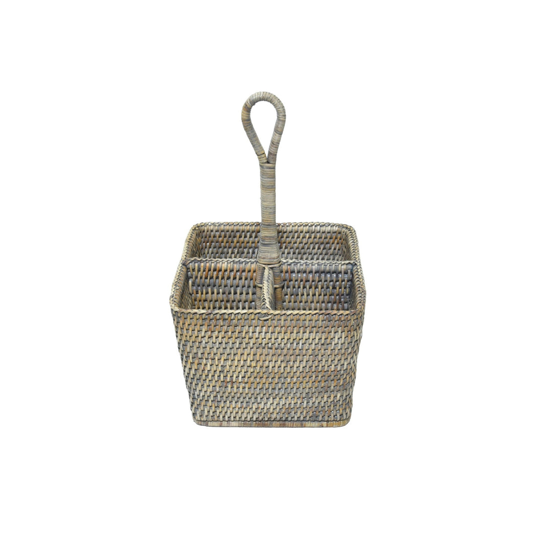 Rattan Condiment Holder Brown Autumn Grey - Destination Interiors