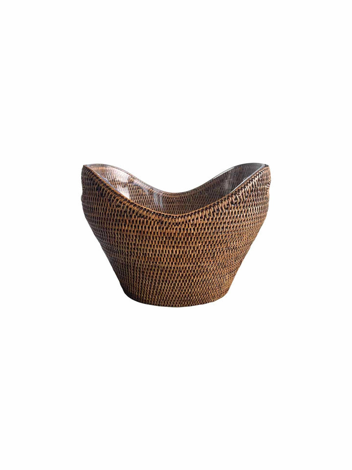 Rattan Drinks Holder with Plastic Insert - Destination Interiors