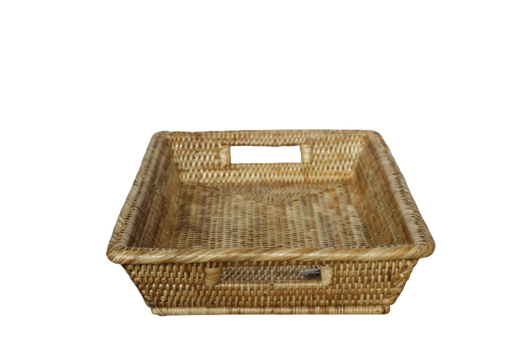 Rattan In and out Tray with Handgrips Natural - Destination Interiors