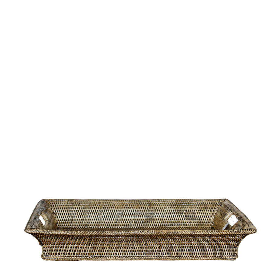 Rattan In and Out Tray with Handgrips Winged Edges - Destination Interiors