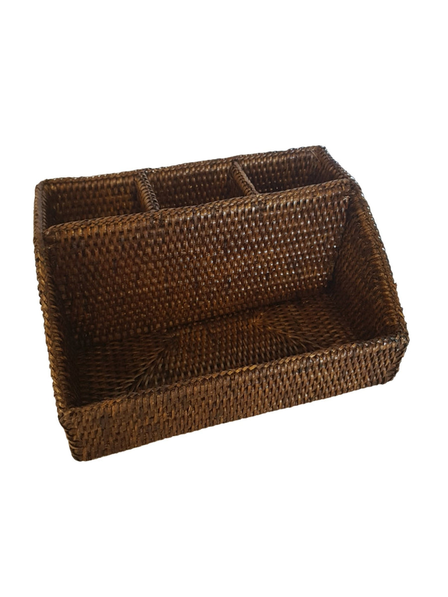 Rattan Office Organiser - Destination Interiors