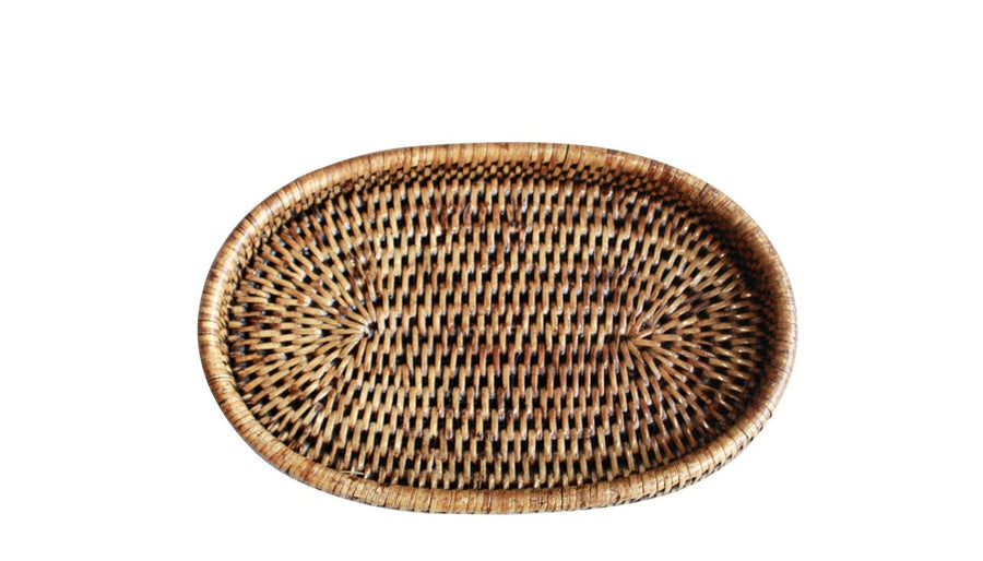 Rattan Oval Tray SML - Destination Interiors