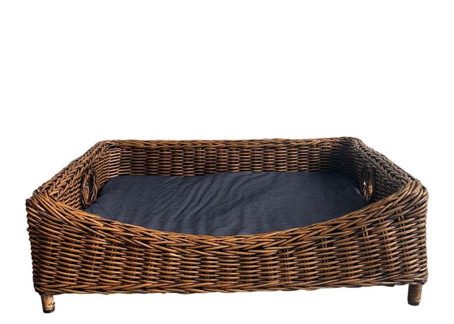 Rattan Pet Bed Large with Cushion - Destination Interiors