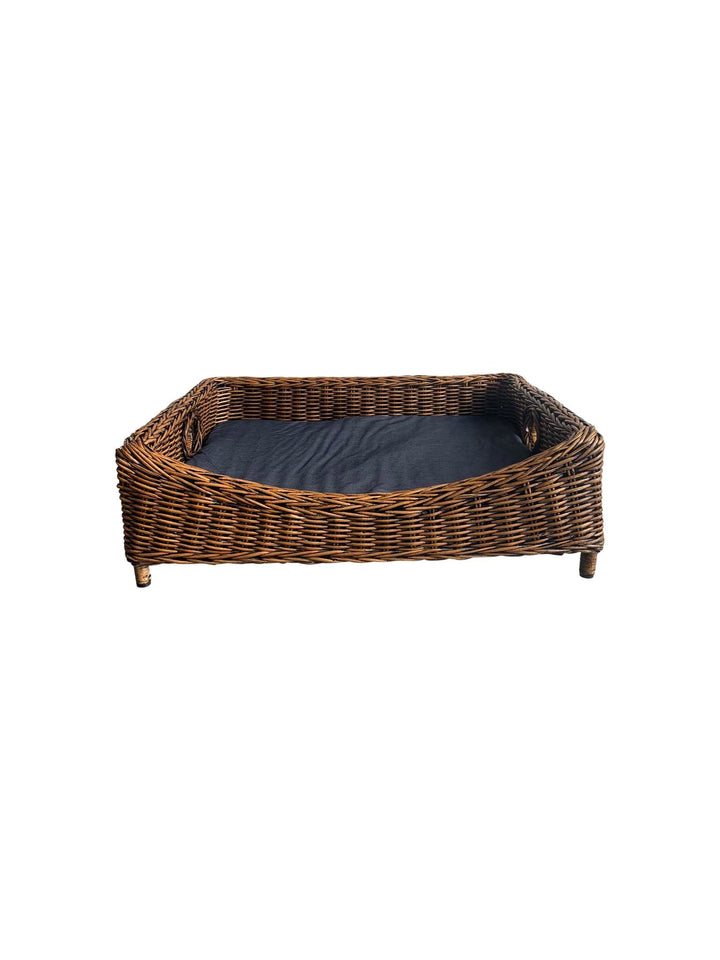 Rattan Pet Bed Medium with Cushion - Destination Interiors