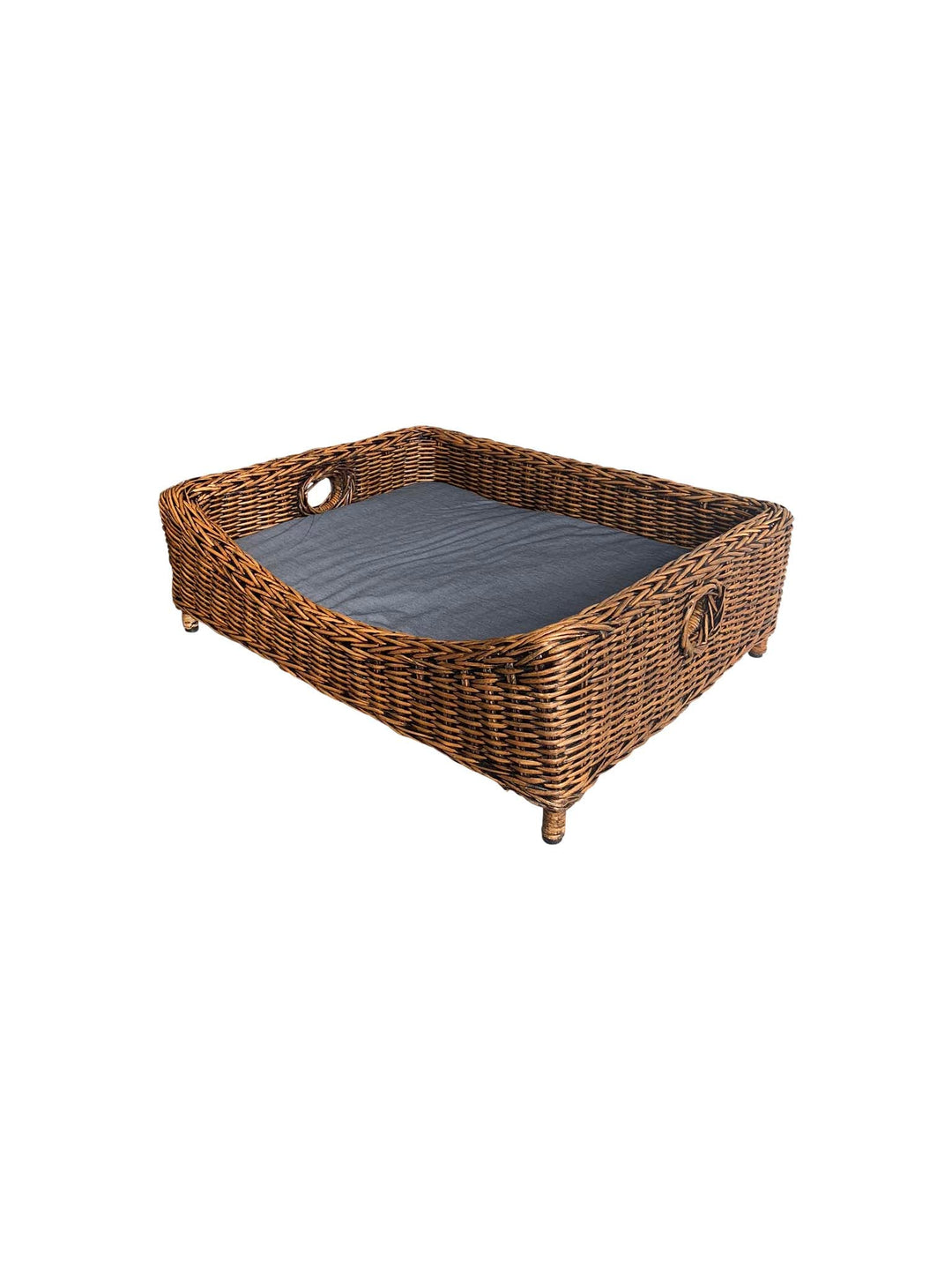 Rattan Pet Bed Medium with Cushion - Destination Interiors