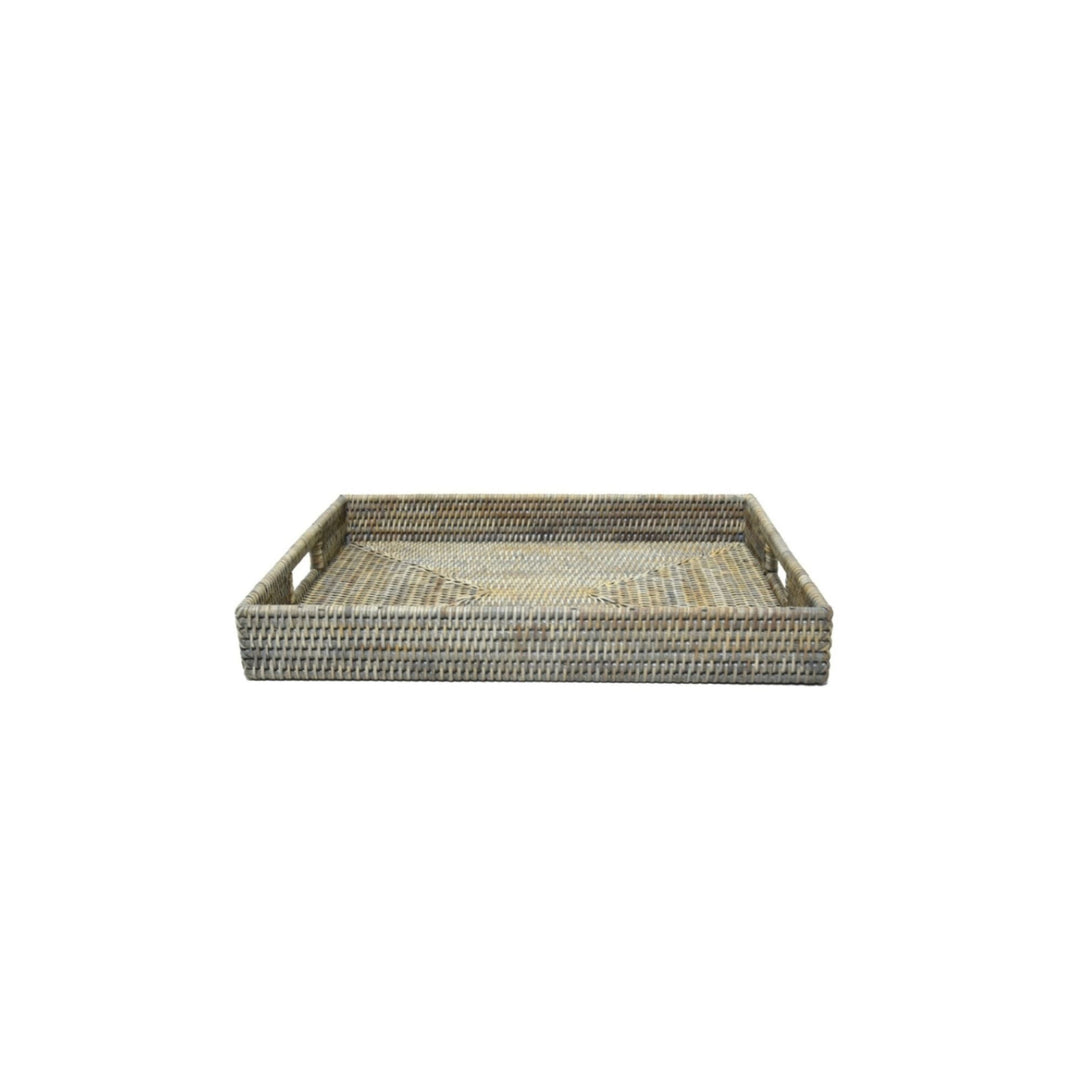 Rattan Rectangle Tray Autumn Grey SML - Destination Interiors