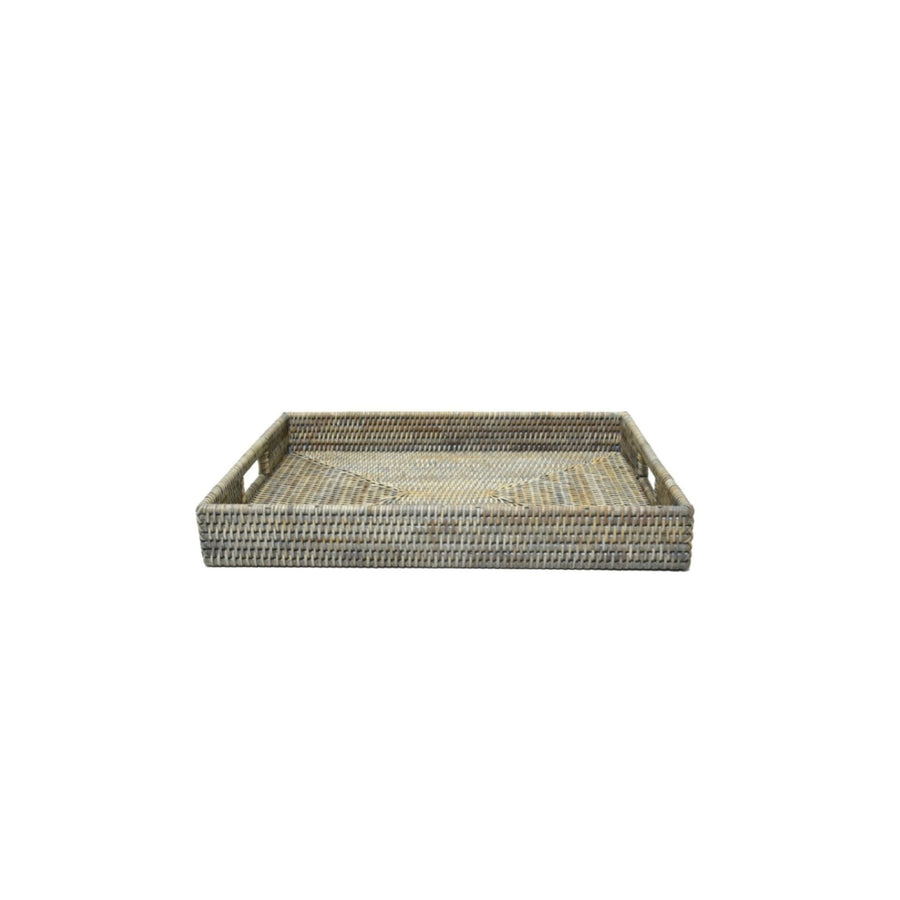 Rattan Rectangle Tray Autumn Grey SML - Destination Interiors