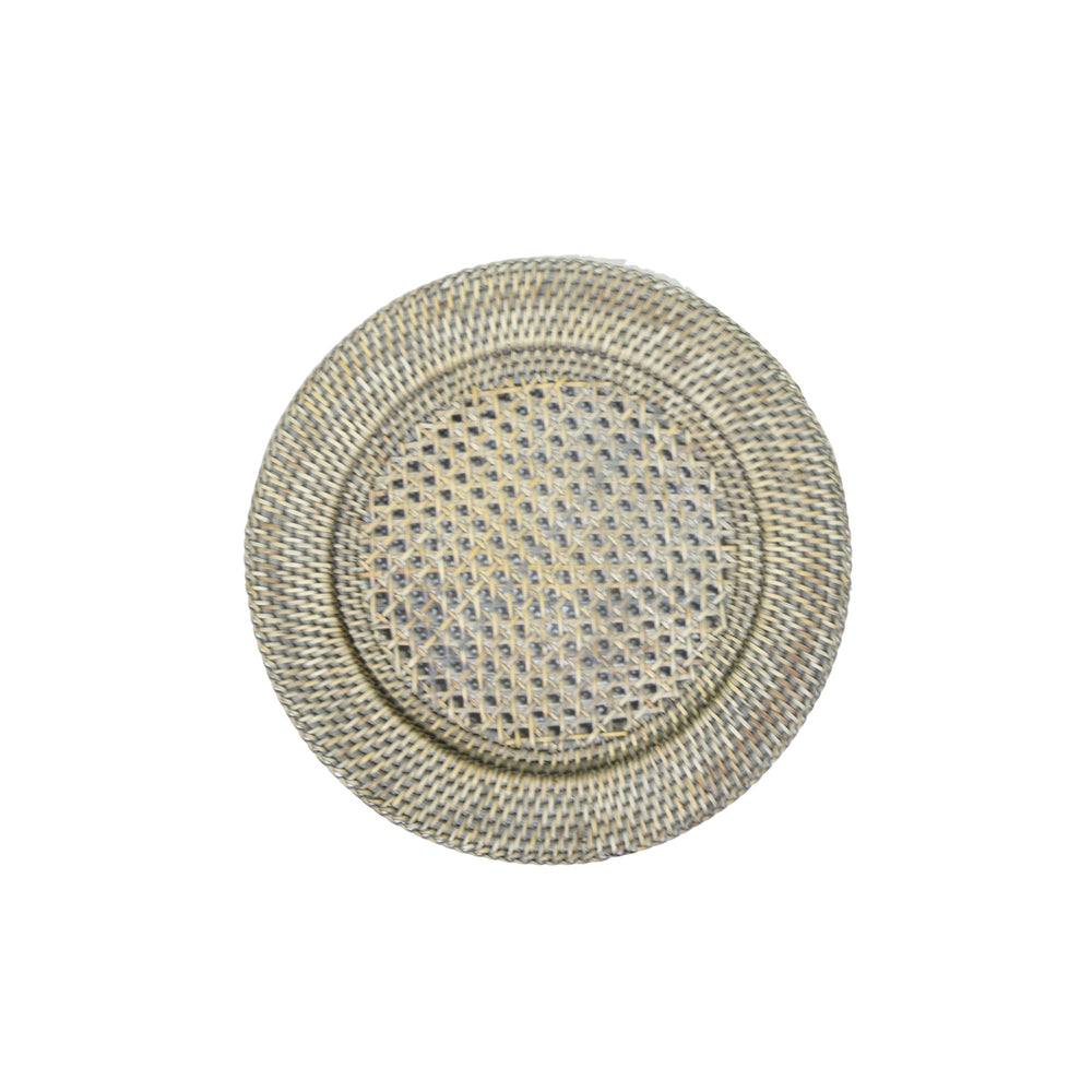 Rattan Round Charger Autumn Grey - Destination Interiors