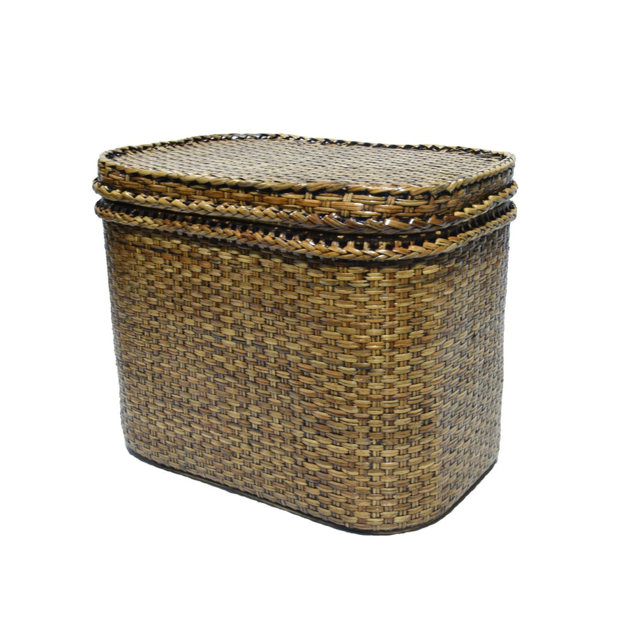 Rattan Side Table Chest Brown - Destination Interiors