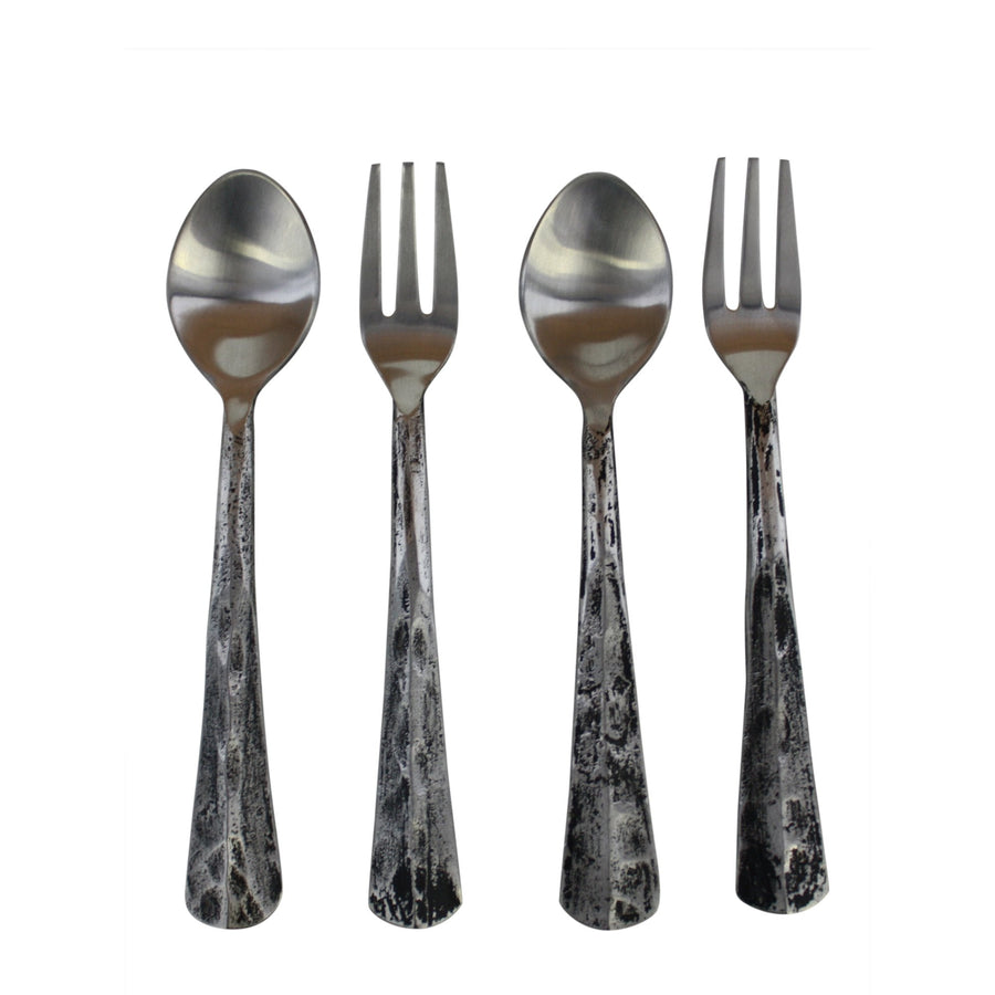 Raw Look Spoon & Fork Set/4 - Destination Interiors