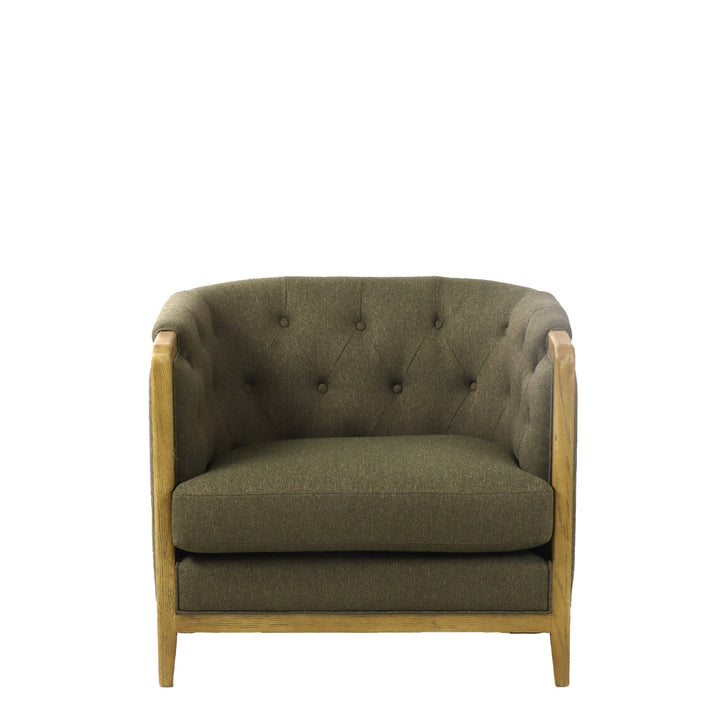 Regal 3 Seater Sofa - Dark Coffee with History Oak Frame - Destination Interiors
