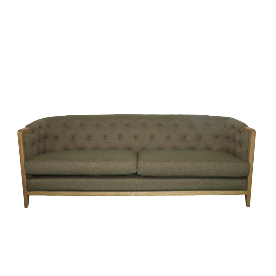 Regal 3 Seater Sofa - Dark Coffee with washed Oak Frame - Destination Interiors