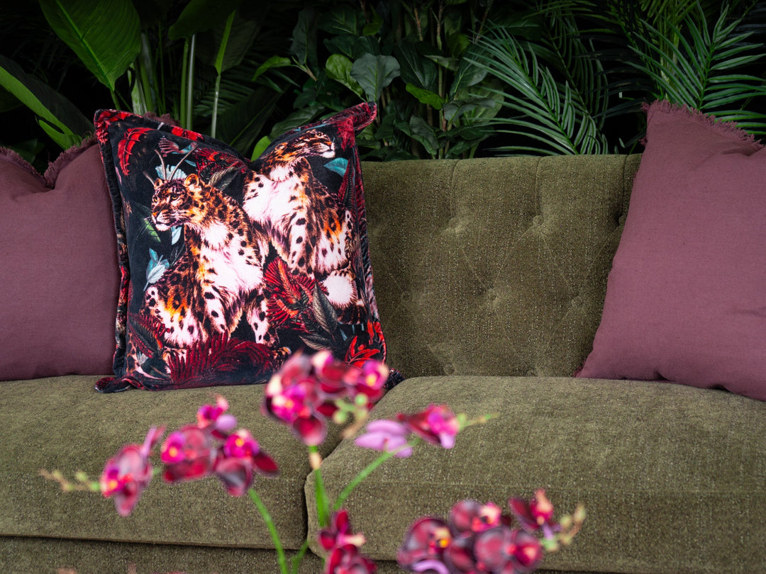 Regal 3 Seater Sofa Fabric With Washed oak Frame Green - Destination Interiors