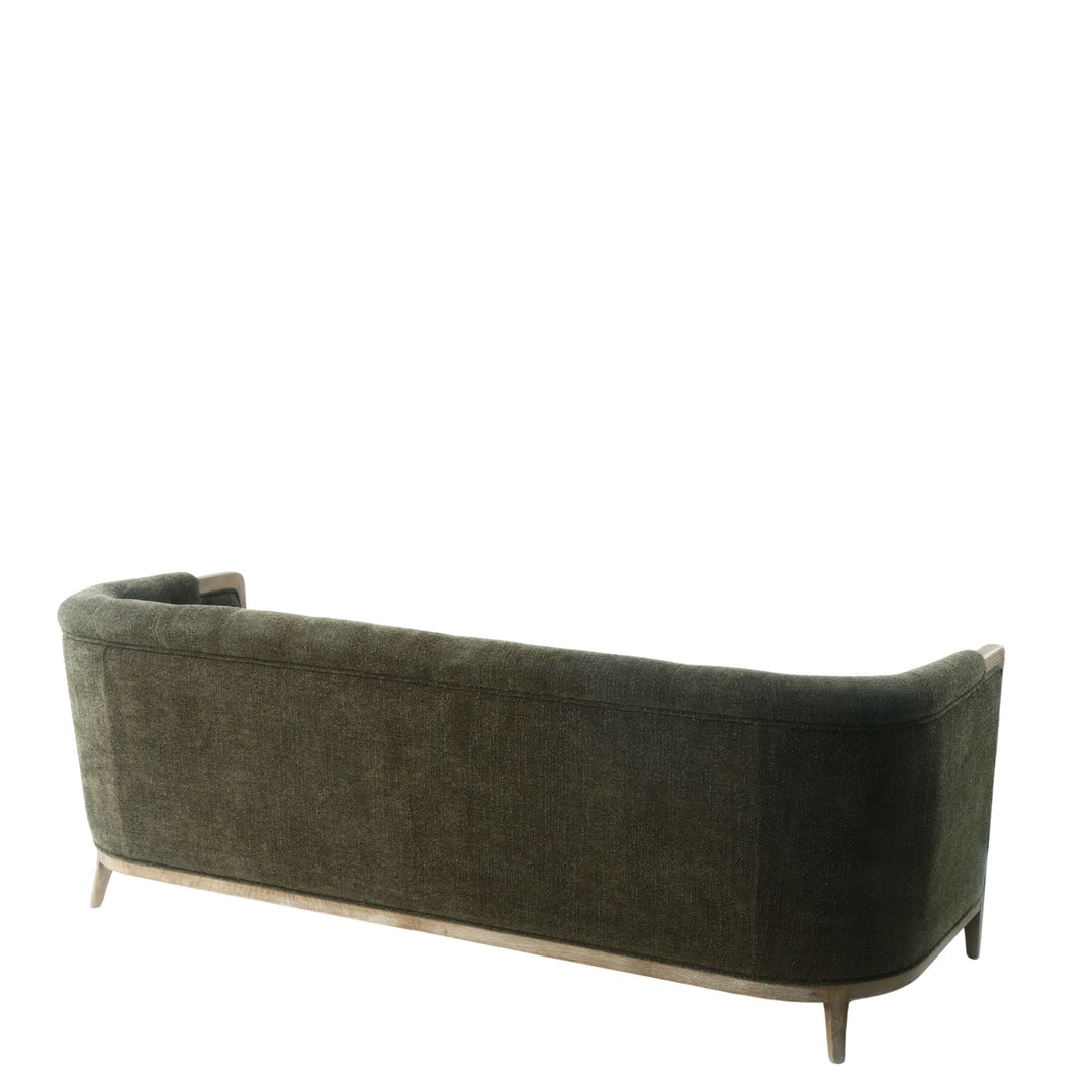 Regal 3 Seater Sofa Fabric With Washed oak Frame Green - Destination Interiors