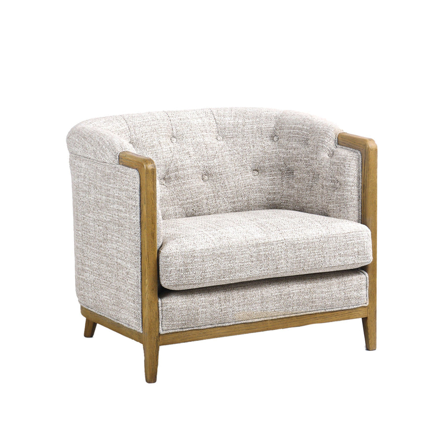 Regal 3 Seater Sofa - Taupe Weave with History Oak Frame - Destination Interiors