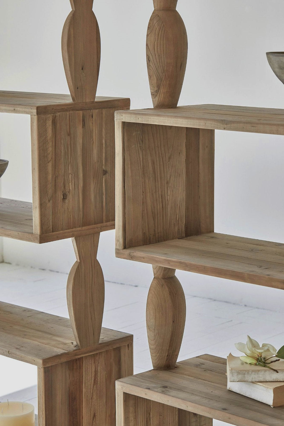 Santos Shelving unit Recycled Timber - Natural - Destination Interiors