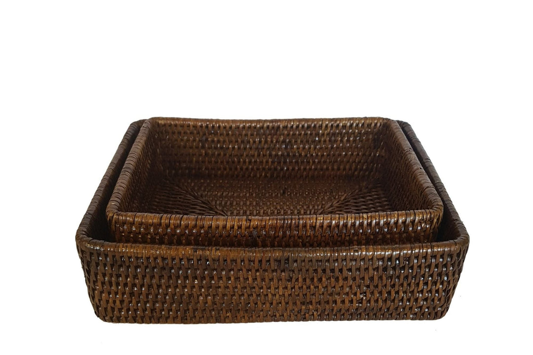 Set/2 Nesting Rattan Storage Baskets - Destination Interiors