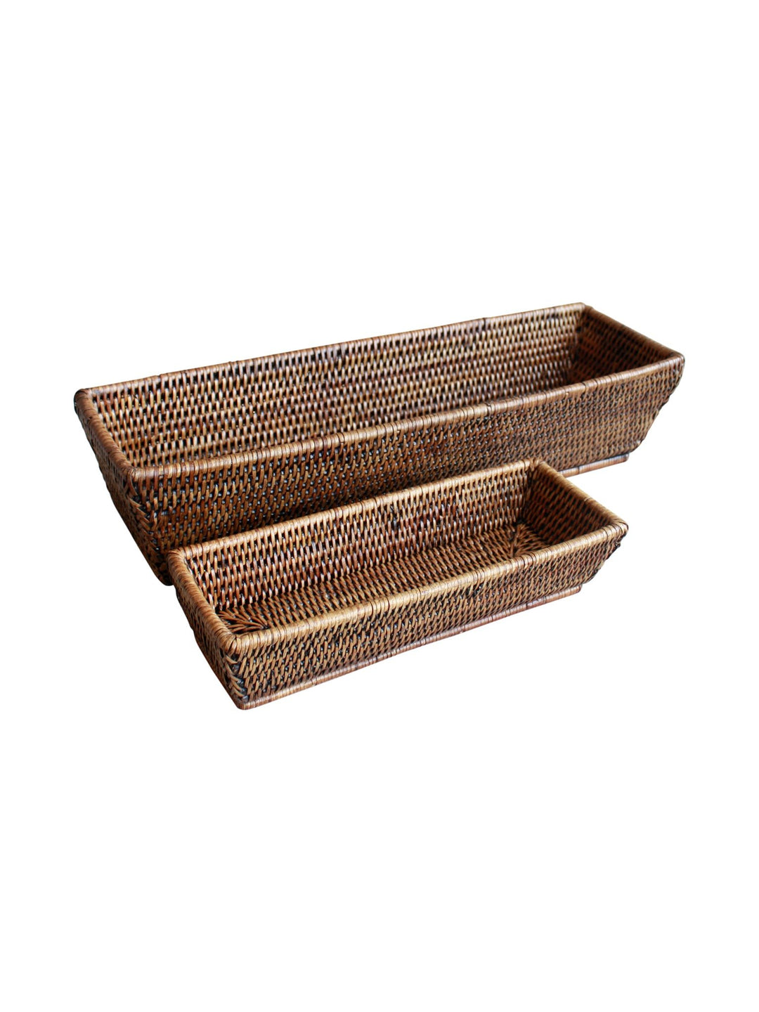 Set/2 Rattan Rectangular Baskets - Destination Interiors