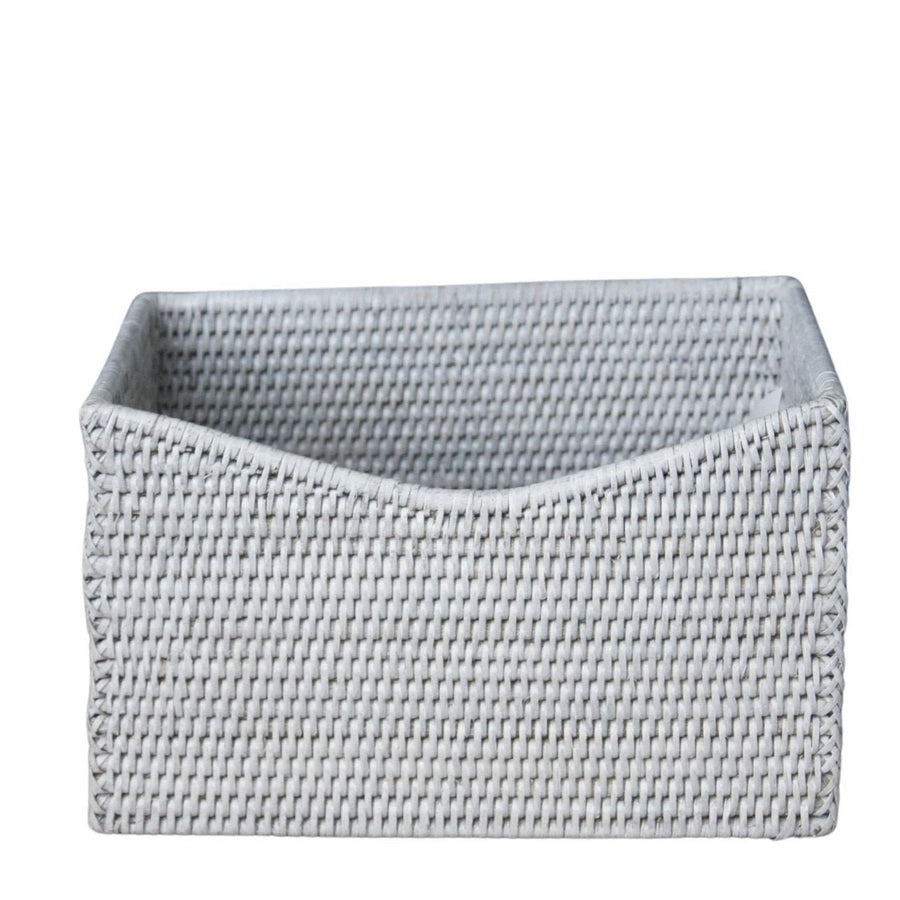 Shaped White Storage Basket - Destination Interiors